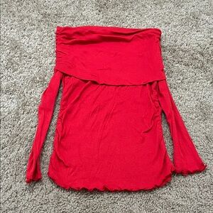 Zara Red Off-Shoulder Top